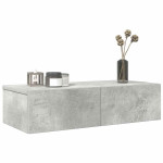 vidaXL Stenska polica s predali betonsko siv 60x26,5x15 cm inž. les