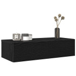 vidaXL Stenska polica s predali črn 60x26,5x15 cm inženirski les
