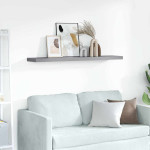 vidaXL Stenska polica siva 120x23,5x3,8 cm MDF
