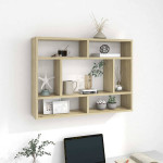 vidaXL Stenska polica sonoma hrast 75x16x55 cm inženirski les