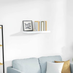 vidaXL Lebdeče polica visok sijaj bela 60x23,5x3,8 cm MDF