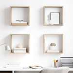 vidaXL Stenske police kockaste 4 kosi sonoma hrast 30x15x30 cm