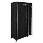 vidaXL Zložljiva garderobna omara črne barve 110 x 45 x 175 cm
