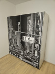 Omara 170 x 190 x 60, drsna, belo-črna, z motivom