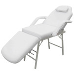 vidaXL Prenosni stol za nego obraza umetno usnje 185x78x76 cm bel