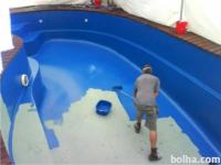 barva za bazen. 2K epoxy temelj in 2K poliuretan.