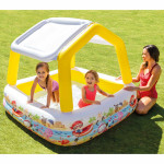 vidaXL Napihljiv bazen s streho 157x157x122 cm