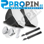 Softbox komplet 120W LED, 2x oktagon 65cm + stojalo