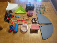 Kletka za glodalce in ogromno igrač, opreme, dodatkov.