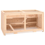 vidaXL Kletka za hrčka 89,5x45x45 cm masivni les jelke