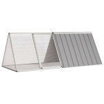 vidaXL Kletka za zajce siva 201,5x80,5x71 cm pocinkano jeklo