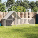 vidaXL Kokošnjak 4x2x2 m pocinkano jeklo