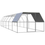 vidaXL Zunanji kokošnjak 3x12x2 m pocinkano jeklo