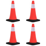 vidaXL Odsevni prometni stožci z močnimi podstavki 4 kosi 50 cm