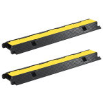 vidaXL Pohodna zaščita za kable 2 kosa 1 kanal guma 100 cm