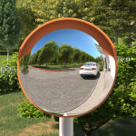 vidaXL Zunanje konveksno prometno ogledalo oranžno Ø30 cm polikarbonat