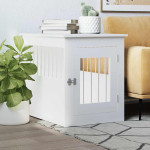 vidaXL Boks za psa bel 55x75x65 cm inženirski les
