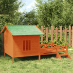 vidaXL Pasja uta rjava 159x120x88,5 cm trdna borovina