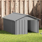 vidaXL Pasja uta siva 116,5x153x81,5 cm pocinkano jeklo