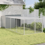 vidaXL Pasja uta z ograjo antracitna 153x396x110 cm pocinkano jeklo