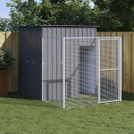 vidaXL Pasja uta z izhodom antracitna 165x251x181 cm pocinkano jeklo