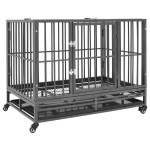 vidaXL Pasji boks s kolesi jeklo 102x72x85 cm