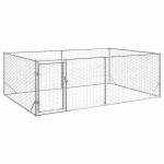 vidaXL Zunanji pasji boks z vrati 3x2x1 m pocinkano jeklo
