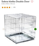 Zložljiva kovinska sobna kletka Double Door 63x55x61