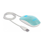 Optična miška s 3 gumbi, LED, USB tip A, turkizna