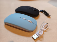 USB polnilna/rechargable tiha miška, modra in črna