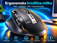 Brezžična ergonomska miška Rapoo, Bluetooth - NAJNIŽJA CENA*