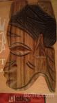 Leseni okras dve maski za na steno, izdelano iz oljke