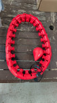 Smart hula hoop z masažnimi čepi in utežjo, nov, rdeč