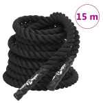vidaXL Bojna vrv črna 15 m 11 kg poliester
