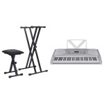vidaXL Komplet električne klaviature z 61 tipkami srebrn in črn