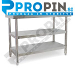 Delovna miza iz nerjavečega jekla / INOX 120x60x85cm št. 2