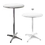 Okrogla gostinjska miza iz aluminija – nastavljiva višina