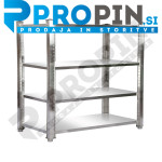 Regal iz nerjavečega jekla / INOX 180x50x155cm