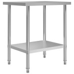 vidaXL Kuhinjska delovna miza 80x60x85 cm nerjaveče jeklo