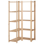vidaXL 5-nadstropni kotni regal 82,5x82,5x170 cm trdna borovina