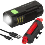 Set USB aku. vodoodporna svetilka + zadnja luč za kolo