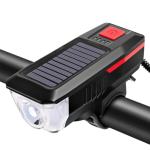 Solarna akumulatorska LED kolesarska svetilka in sirena 2000mAh USB