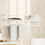 vidaXL Držalo za brisače belo 95x25x22 cm železo