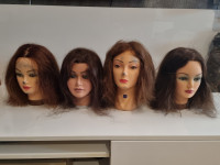 Vadbena lutka - naravni lasje ženski 4 kosi + 2 držali