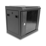 10″ omrežna omarica s steklenimi vrati, 6U, črna