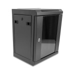10″ omrežna omarica s steklenimi vrati, 8U, črna