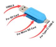 USB ključ z režo za SD in Micro SD kartico
