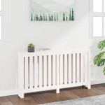 vidaXL Pokrov za radiator bela 153x19x84 cm trdna borovina