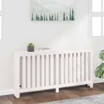 vidaXL Pokrov za radiator bela 169x19x84 cm trdna borovina