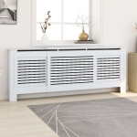 vidaXL Pokrov za radiator MDF bel 205 cm